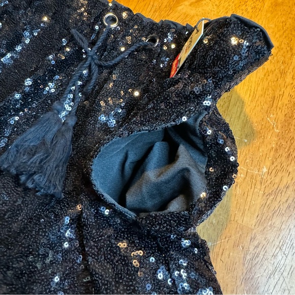 New Black Sequins Sparkly Shorts High Waist Night Out NYE - Picture 4 of 7